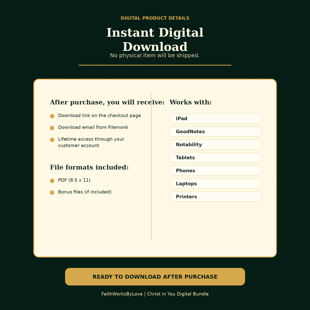 Christ in You instant digital download instructions for Filemonk delivery