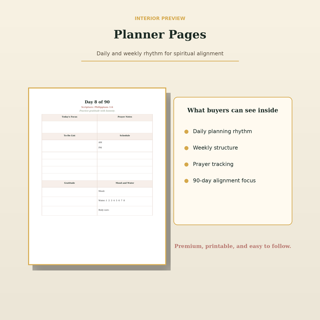Christ in You 90-day planner interior preview