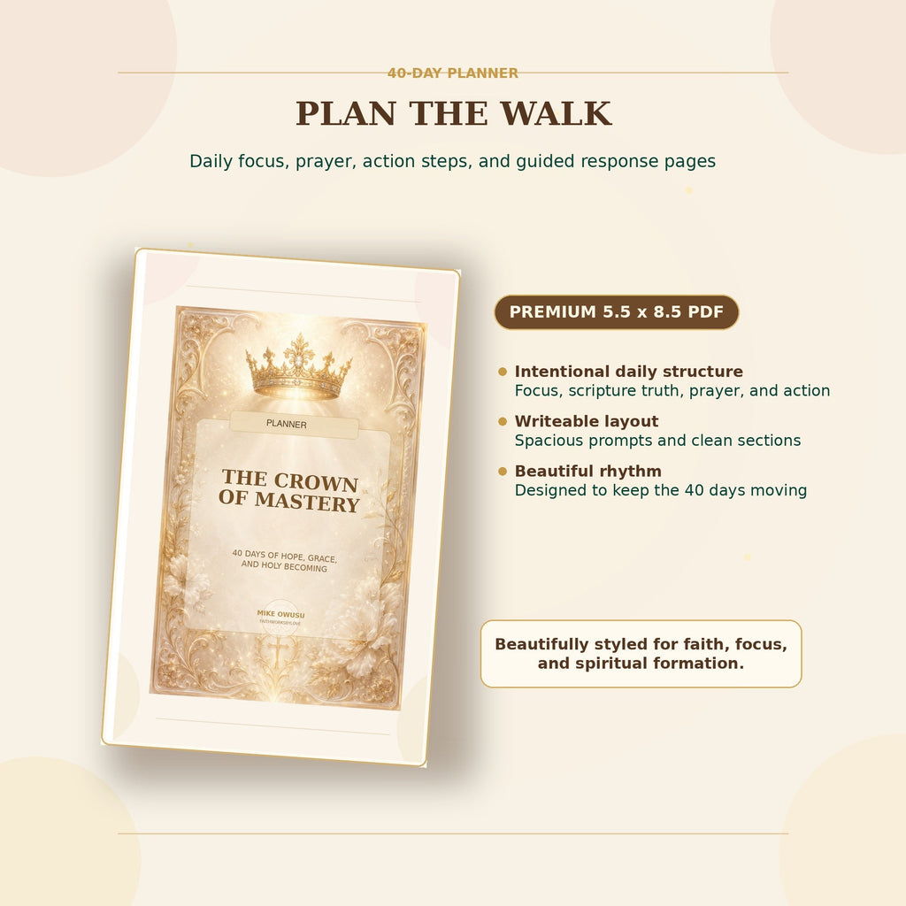 The Crown of Mastery 40-day planner PDF included in the bundle