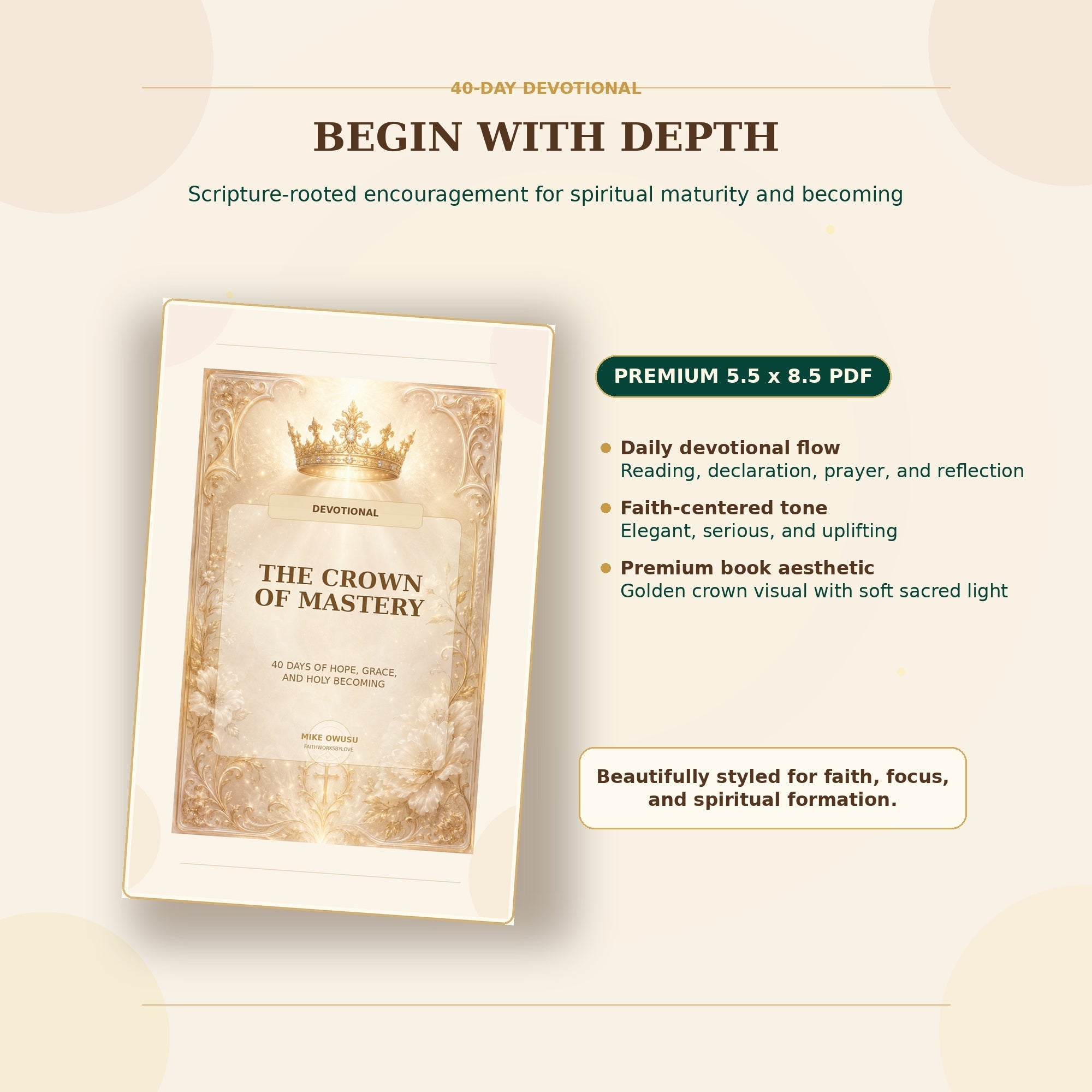 The Crown of Mastery 40-day devotional PDF included in the bundle