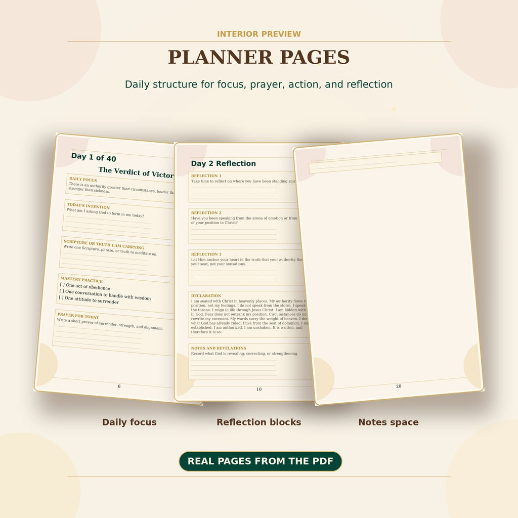 Planner pages preview for The Crown of Mastery