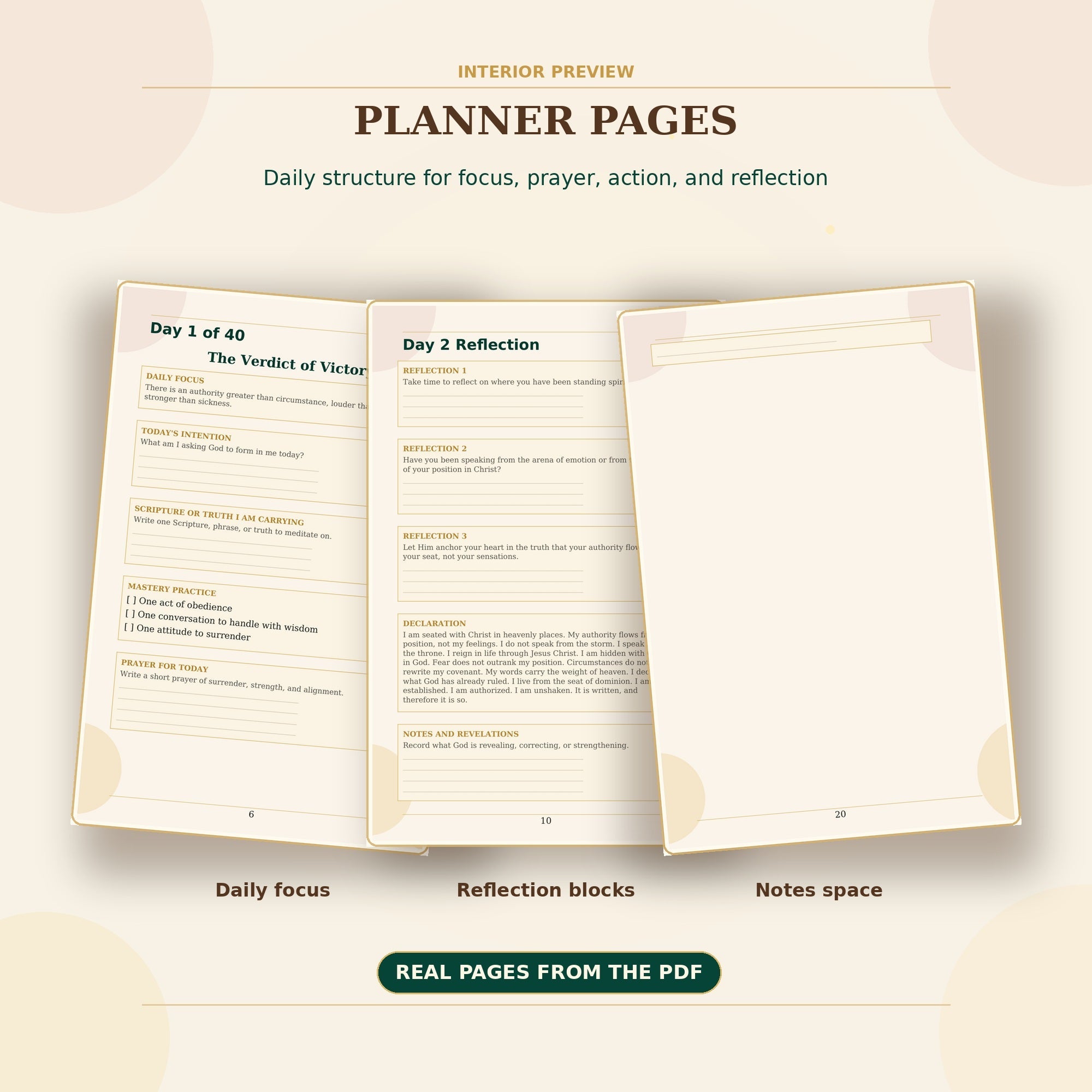 Planner pages preview for The Crown of Mastery
