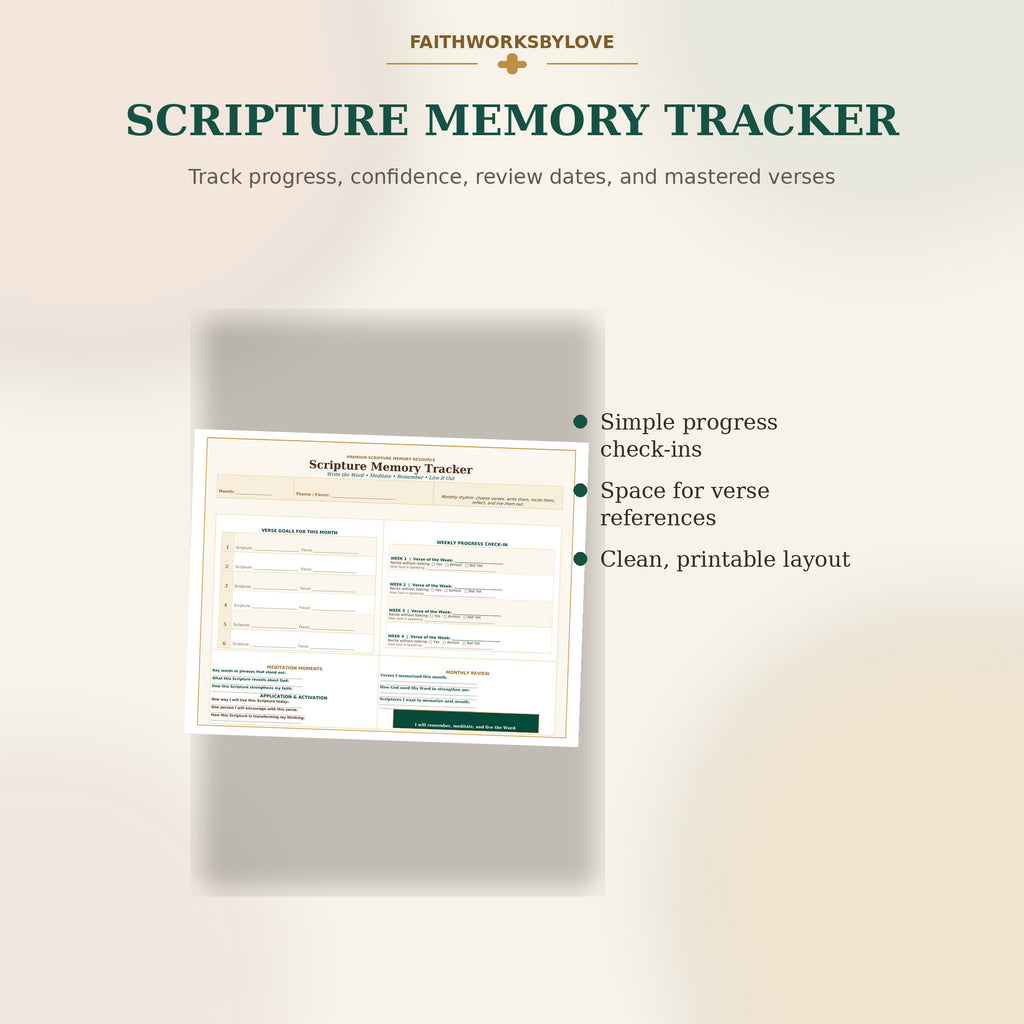Scripture memory tracker page preview