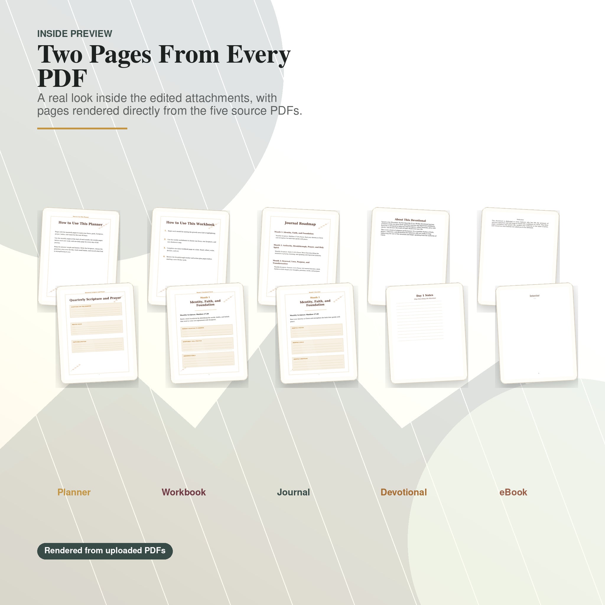 Inside preview pages from each Speak to the Mountain PDF resource