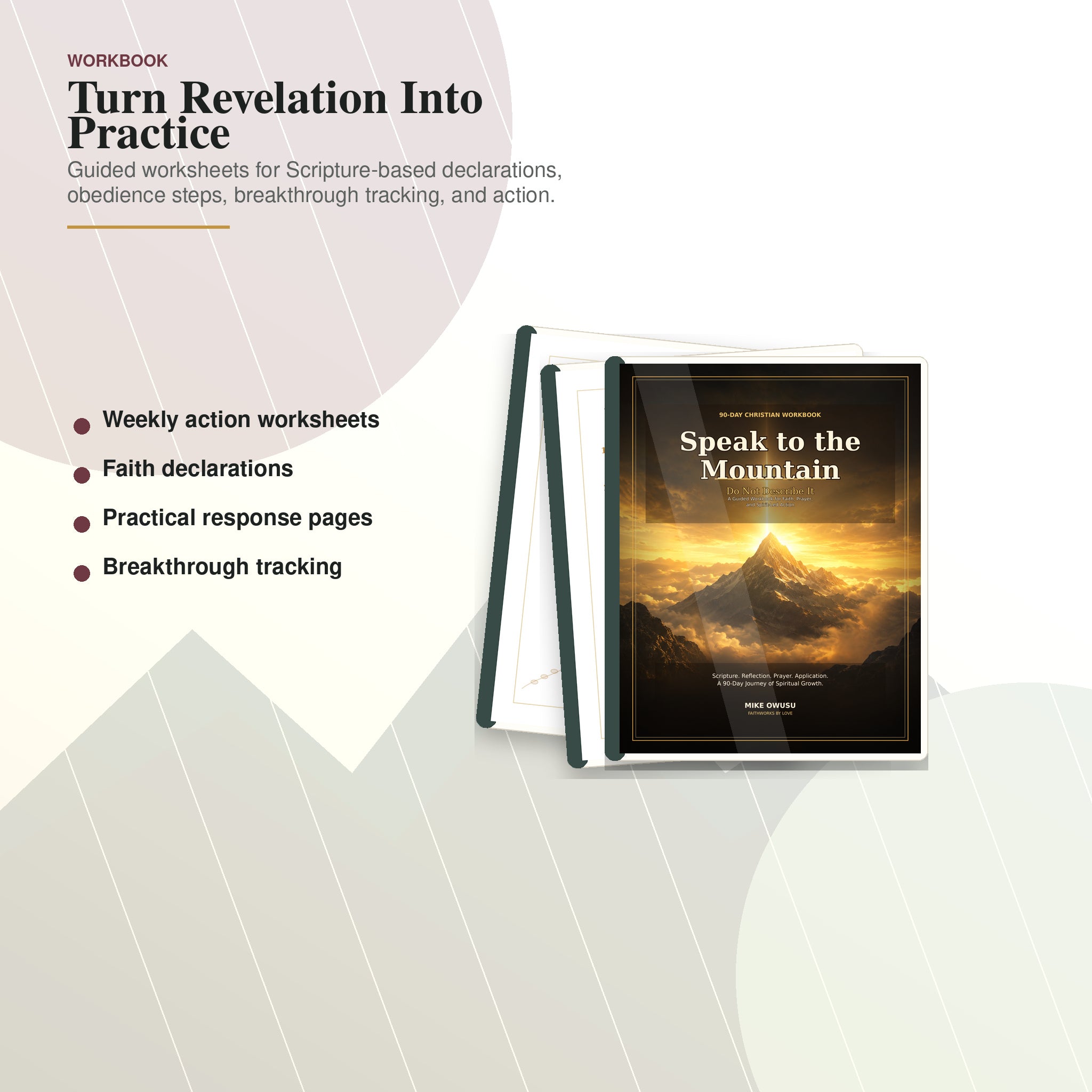 90-day Christian workbook included in Speak to the Mountain