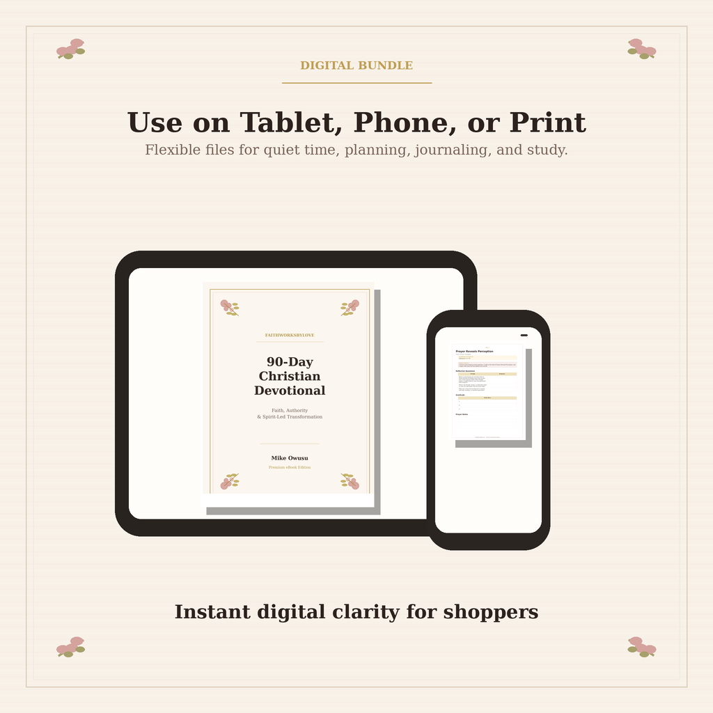 Spiritual Alignment Bundle shown on iPad and phone for digital use