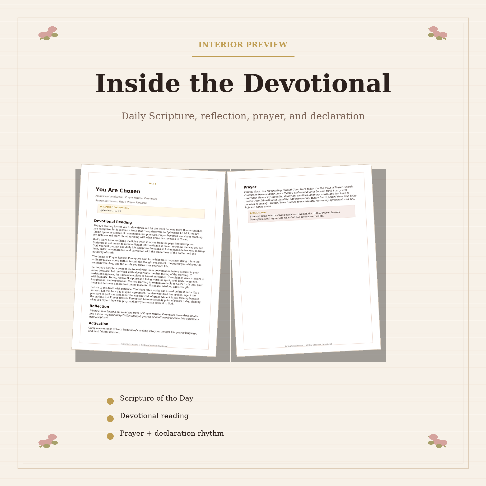 Interior preview of the 90-Day Christian devotional