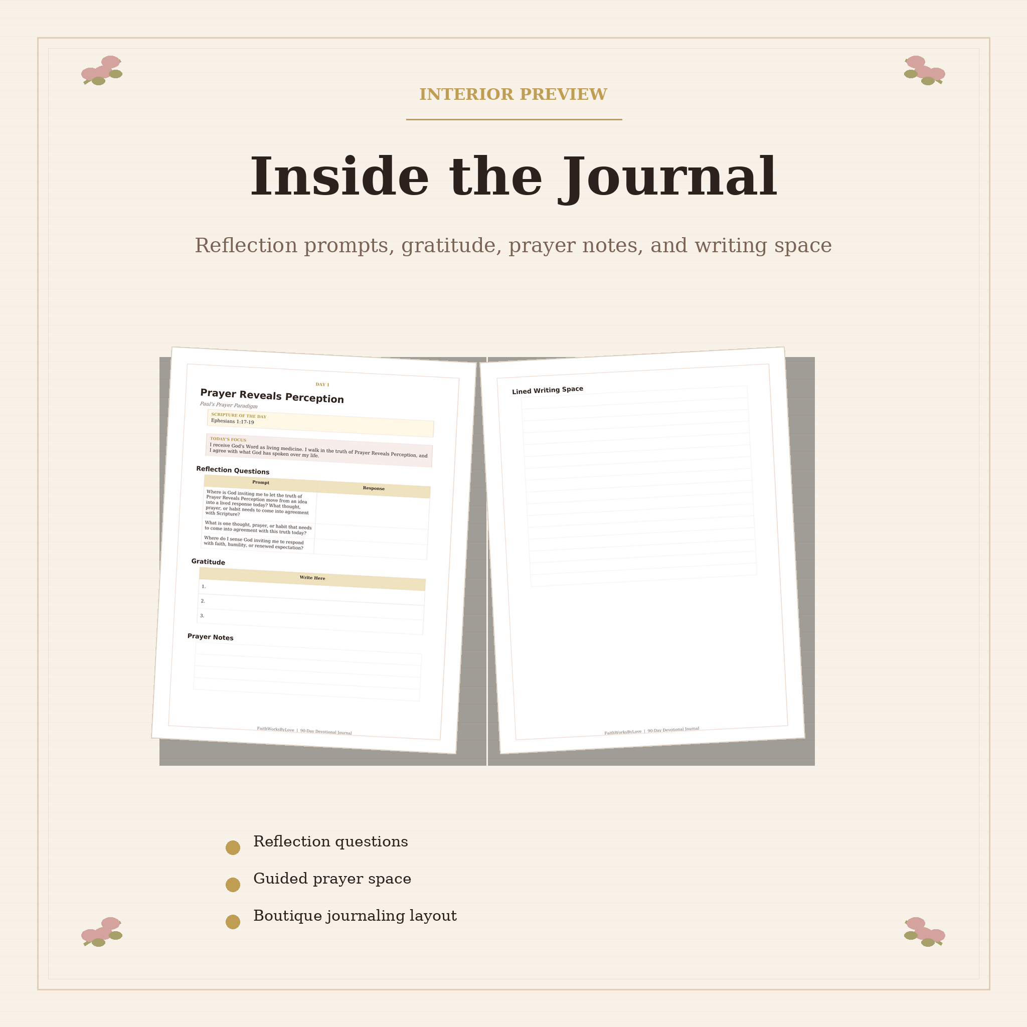 Interior preview of the guided devotional journal