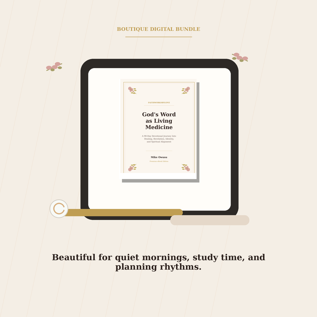 Boutique flatlay lifestyle image for the Spiritual Alignment digital bundle