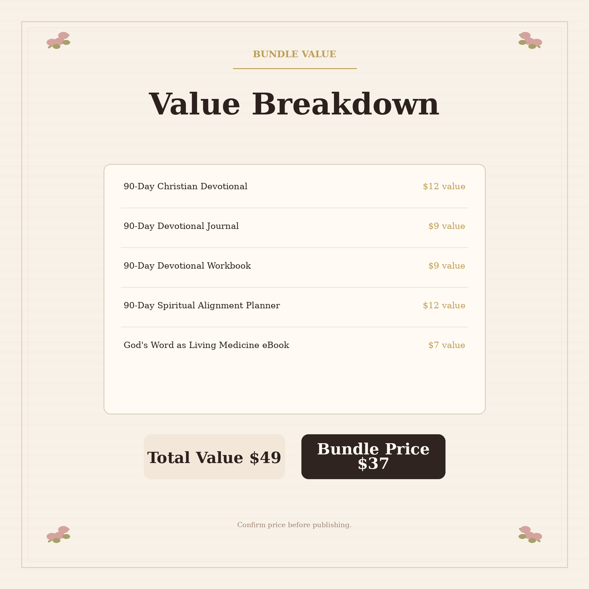 Value breakdown for the 90-Day Spiritual Alignment Bundle